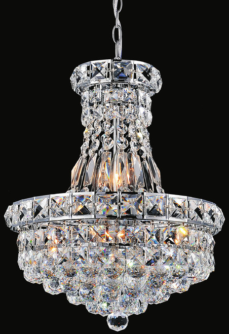 CWI LIGHTING 8002P12C 4 Light  Mini Chandelier with Chrome finish