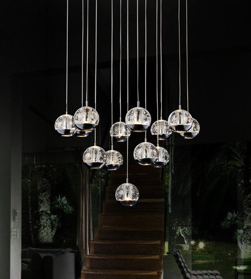 CWI LIGHTING 5444P24C-R 13 Light Multi Light Pendant with Chrome finish