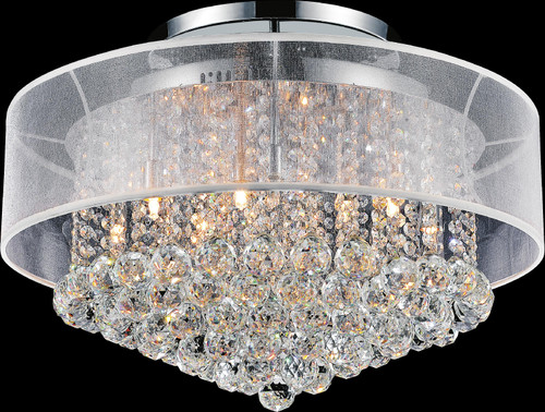 CWI LIGHTING 5062C24C (Clear + W) 12 Light Drum Shade Flush Mount with Chrome finish CWI LIGHTING 5062C24C (Clear + W) 12 Light Drum Shade Flush Mount with Chrome finish