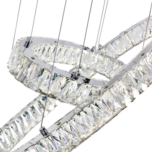 CWI LIGHTING 5635P27ST-2O (Clear) LED  Chandelier with Chrome finish