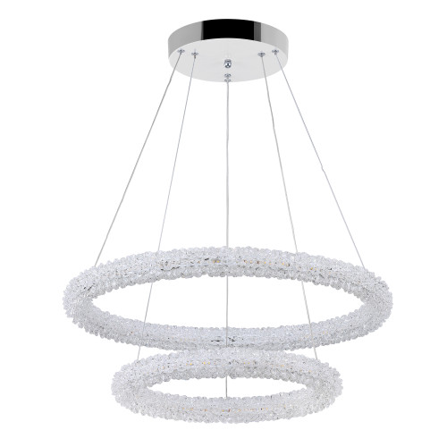 CWI LIGHTING 1042P25-601-2R LED Chandelier with Chrome Finish