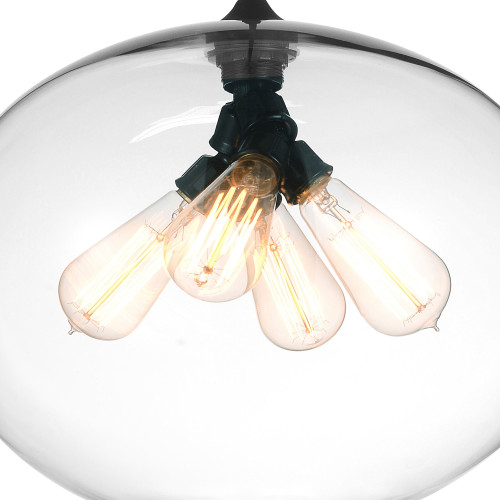CWI LIGHTING 5553P16-Clear 4 Light Down Pendant with Transparent finish