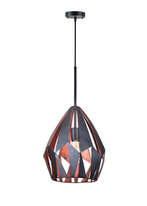 CWI LIGHTING 1114P20-1-271 1 Light Down Pendant with Black+Copper Finish