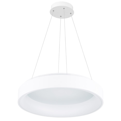 CWI LIGHTING 7103P24-1-104 LED Drum Shade Pendant with White finish