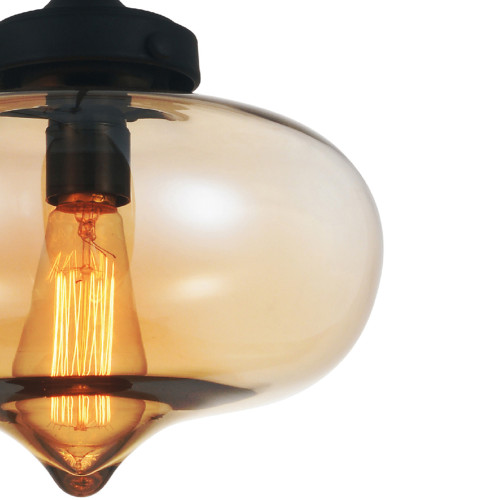 CWI LIGHTING 5570P11 - Amber 1 Light Down Mini Pendant with Transparent Amber finish