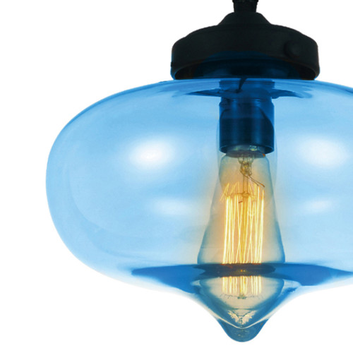 CWI LIGHTING 5570P11 - Blue 1 Light Down Mini Pendant with Transparent Blue finish