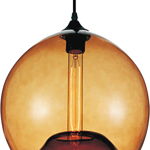 CWI LIGHTING 5553P12- Amber 1 Light Down Mini Pendant with Transparent Amber finish