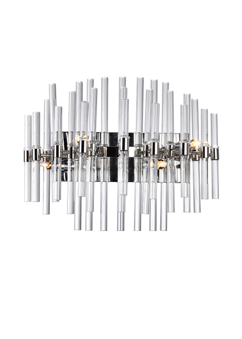CWI LIGHTING 1137W18-4-613 4 Light Vanity Light with Polished Nickel Finish