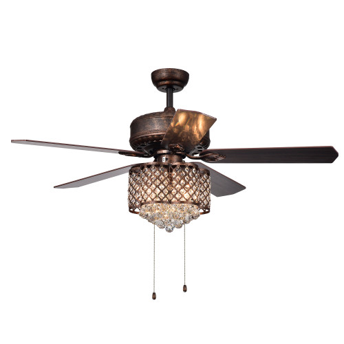 WAREHOUSE OF TIFFANY'S CFL-8316RB Pshita 52 in. 3-Light Indoor Bronze Finish Hand Pull Chain Ceiling Fan with Light Kit WAREHOUSE OF TIFFANY'S CFL-8316RB Pshita 52 in. 3-Light Indoor Bronze Finish Hand Pull Chain Ceiling Fan with Light Kit