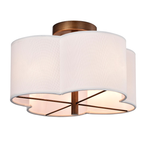 WAREHOUSE OF TIFFANY'S CM024/4 Polst 13.8 in. 4-Light Indoor Copper Finish Semi-Flush Mount Chandelier with Light Kit WAREHOUSE OF TIFFANY'S CM024/4 Polst 13.8 in. 4-Light Indoor Copper Finish Semi-Flush Mount Chandelier with Light Kit