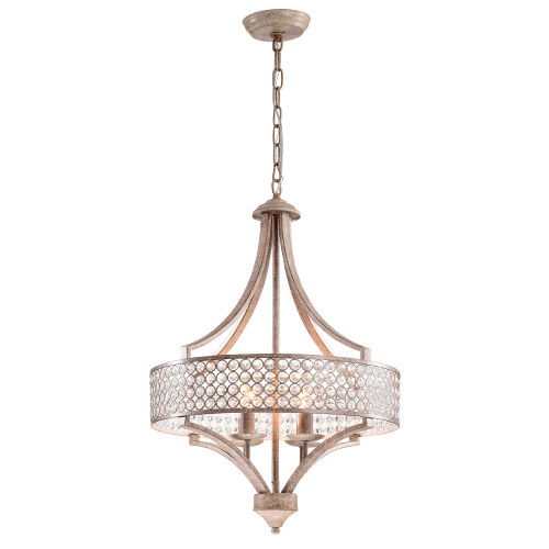 WAREHOUSE OF TIFFANY'S RL8219BR Fleuver 21 in. 4-Light Indoor Brown Finish Chandelier with Light Kit