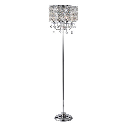 WAREHOUSE OF TIFFANY'S IMF482/4 Ernest 17 in. 4-Light Indoor Chrome Finish Floor Lamp with Light Kit WAREHOUSE OF TIFFANY'S IMF482/4 Ernest 17 in. 4-Light Indoor Chrome Finish Floor Lamp with Light Kit