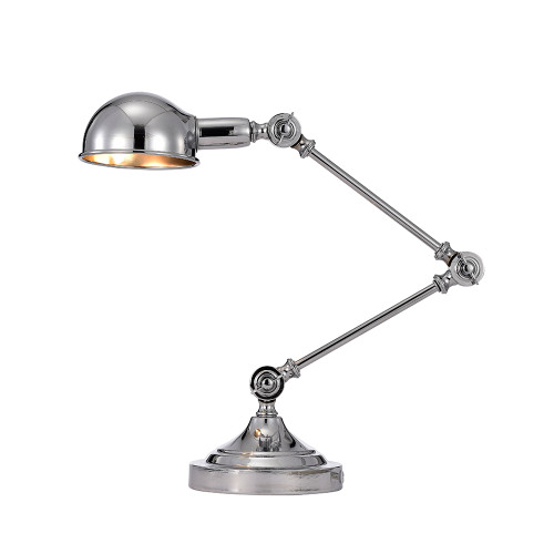 WAREHOUSE OF TIFFANY'S TM172/1 Pauh 6 in. 1-Light Indoor Chrome Finish Table Lamp with Light Kit