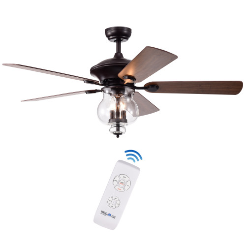 WAREHOUSE OF TIFFANY'S CFL-8348REMO Topher 52 in. 3-Light Indoor Bronze Finish Remote Controlled Ceiling Fan with Light Kit WAREHOUSE OF TIFFANY'S CFL-8348REMO Topher 52 in. 3-Light Indoor Bronze Finish Remote Controlled Ceiling Fan with Light Kit