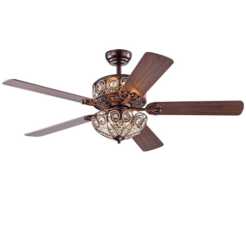 WAREHOUSE OF TIFFANY'S CFL-8370REMO/RB Boot 52 in. 2-Light Indoor Bronze Finish Remote Controlled Ceiling Fan with Light Kit WAREHOUSE OF TIFFANY'S CFL-8370REMO/RB Boot 52 in. 2-Light Indoor Bronze Finish Remote Controlled Ceiling Fan with Light Kit
