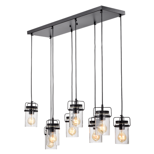 WAREHOUSE OF TIFFANY'S HM030/8 Margarita 12 in. 8-Light Indoor Bronze Finish Pendant Lamp with Light Kit