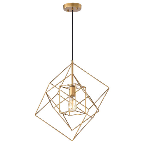 WAREHOUSE OF TIFFANY'S HM085/1 Arabella 20 in. 1-Light Indoor Gold Finish Pendant Lamp with Light Kit