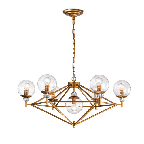 WAREHOUSE OF TIFFANY'S HM222/7MG Paulita 30.3  7-Light Indoor Gold Finish Pendant Light with Light Kit