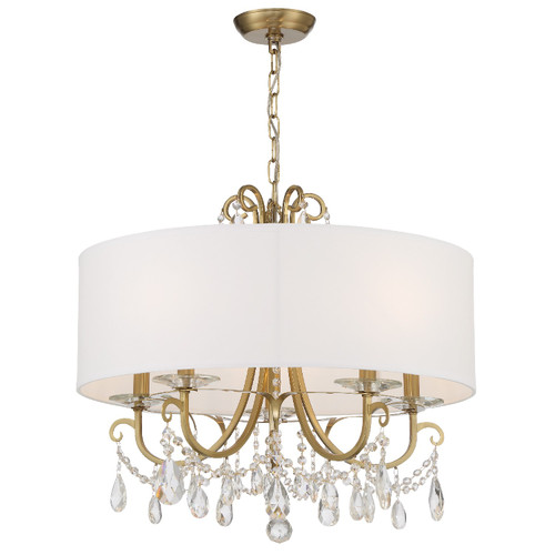 CRYSTORAMA 6625-VG-CL-S Othello 5 Light Vibrant Gold Chandelier