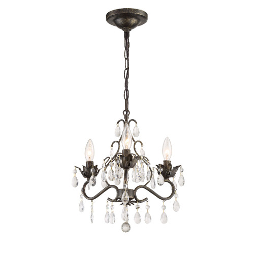 CRYSTORAMA 4534-EB-CL-SAQ Paris Market 3 Light Mini-Chandelier