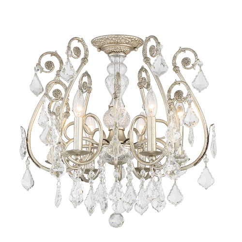 CRYSTORAMA 5115-OS-CL-MWP_CEILING Regis 6 Light Clear Hand Cut Crystal Silver Ceiling Mount