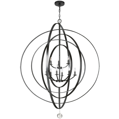 CRYSTORAMA 587-MK Luna 9 Light Matte Black Chandelier