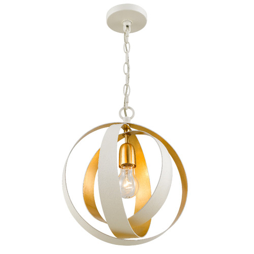 CRYSTORAMA 580-MT-GA Luna 1 Light Matte White & Antique Gold Sphere Mini Chandelier