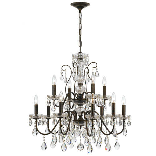 CRYSTORAMA 3029-EB-CL-S Butler 12 Light Clear Crystal English Bronze Chandelier