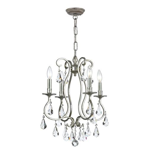 CRYSTORAMA 5014-OS-CL-S Ashton EX 4 Light Clear Crystal Silver Mini Chandelier CRYSTORAMA 5014-OS-CL-S Ashton EX 4 Light Clear Crystal Silver Mini Chandelier