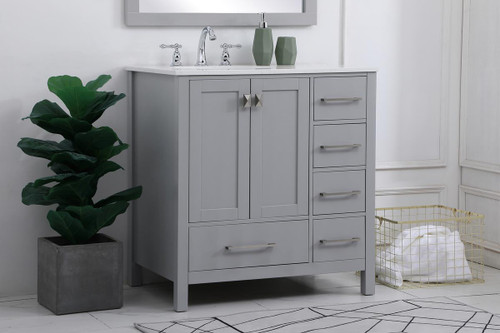 ELEGANT DECOR VF18832GR 32 inch Single Bathroom Vanity in Gray
