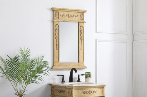 Elegant Decor VM11828AB Wood frame mirror 18 inch x 28 inch in Antique Beige