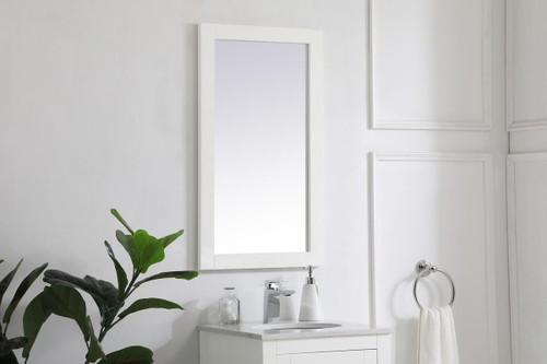 Elegant Decor VM21832WH Aqua rectangle vanity mirror 18 inch in White