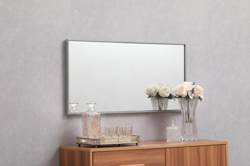 Elegant Decor MR41836GR Metal frame rectangle mirror 18 inch x 36 inch in Grey