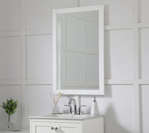 Elegant Decor VM22436WH Aqua rectangle vanity mirror 24 inch in White Elegant Decor VM22436WH Aqua rectangle vanity mirror 24 inch in White