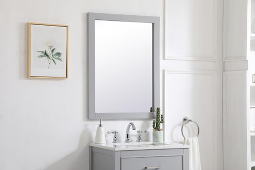 Elegant Decor VM22432GR Aqua rectangle vanity mirror 24 inch in Grey