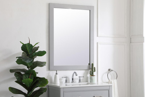 Elegant Decor VM22736GR Aqua rectangle vanity mirror 27 inch in Grey