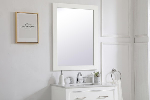 Elegant Decor VM22736WH Aqua rectangle vanity mirror 27 inch in White