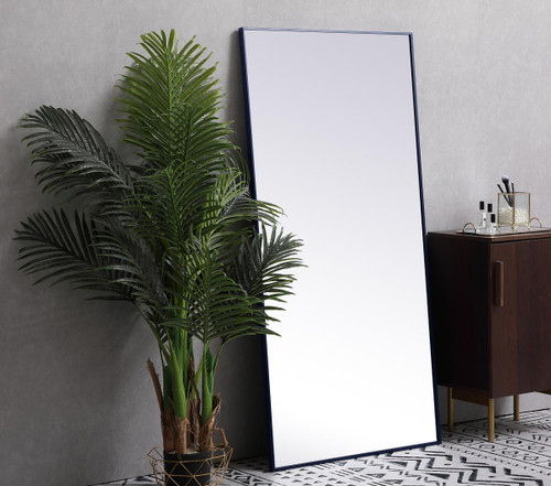 Elegant Decor MR43060BL Metal frame rectangle mirror 30 inch x 60 inch in Blue