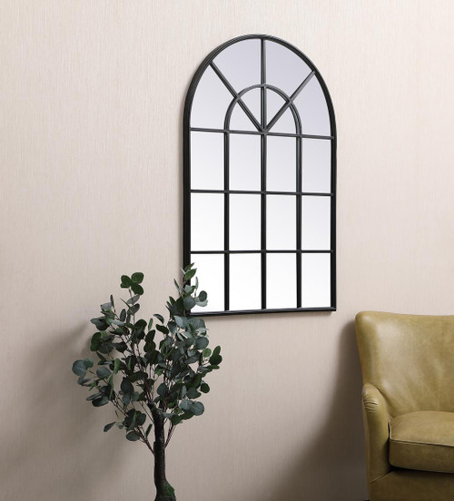 ELEGANT DECOR MR613248BK Metal windowpane mirror 32 inch in in x 47 inch in in Black