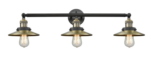 INNOVATIONS LIGHTING 205-BAB-M4 Railroad 3 Light Bath Vanity Light, Black Antique Brass
