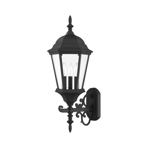 LIVEX LIGHTING 7561-14 Hamilton 3 Lt Textured Black Outdoor  Wall Lantern