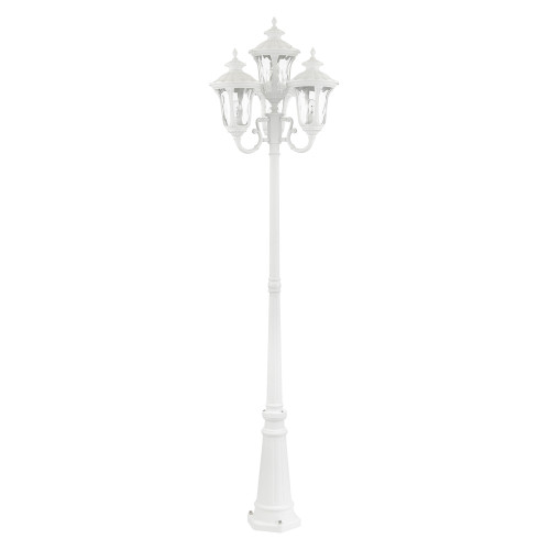 LIVEX LIGHTING 7869-13 4 Light Textured White Outdoor Post Light