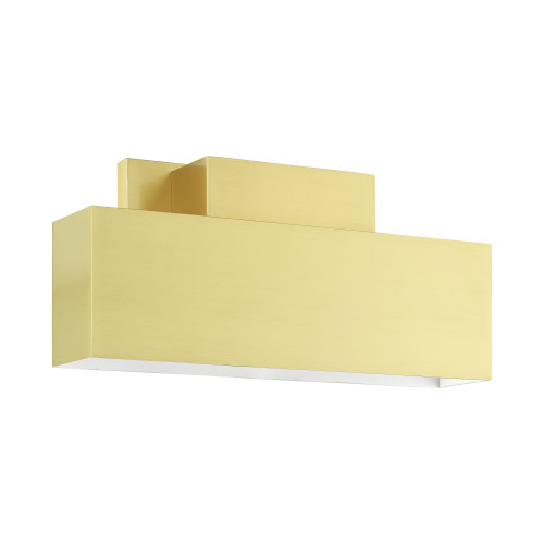 LIVEX LIGHTING 22424-12 Lynx 2 Lt Satin Brass Outdoor ADA Wall Sconce