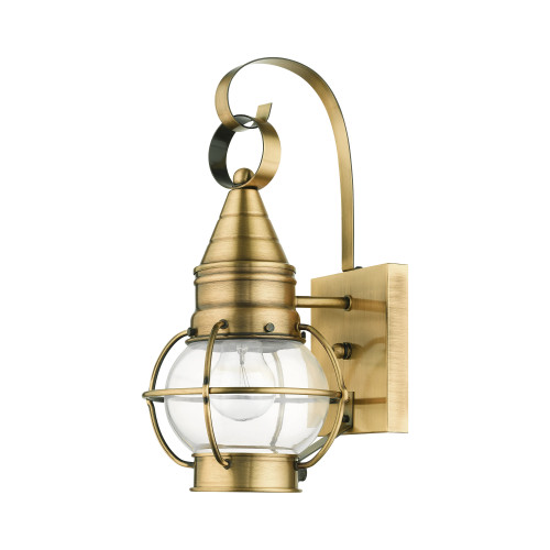 LIVEX LIGHTING 26900-01 Newburyport 1 Lt Antique Brass  Outdoor Wall Lantern