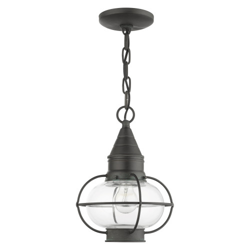 LIVEX LIGHTING 26910-61 1 Light Charcoal Outdoor Pendant Lantern LIVEX LIGHTING 26910-61 1 Light Charcoal Outdoor Pendant Lantern