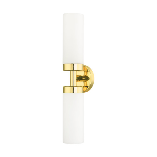 LIVEX LIGHTING 15072-02 Aero 2 Lt Polished Brass ADA Vanity Sconce