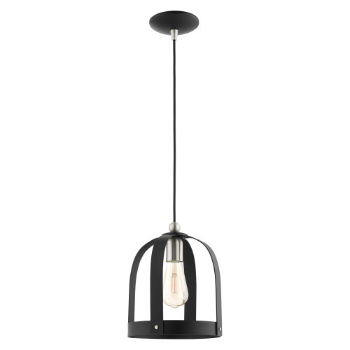 LIVEX LIGHTING 49642-14 Stoneridge 1 Lt Textured Black Mini Pendant