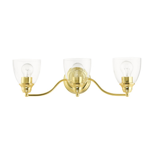 LIVEX LIGHTING 15133-02 Montgomery 3 Lt Polished Brass Vanity Sconce