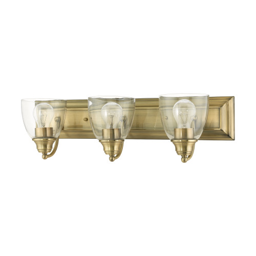 LIVEX LIGHTING 17073-01 Birmingham 3 Lt Antique Brass Vanity Sconce