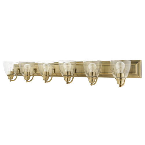 LIVEX LIGHTING 17076-01 Birmingham 6 Lt Antique Brass Vanity Sconce